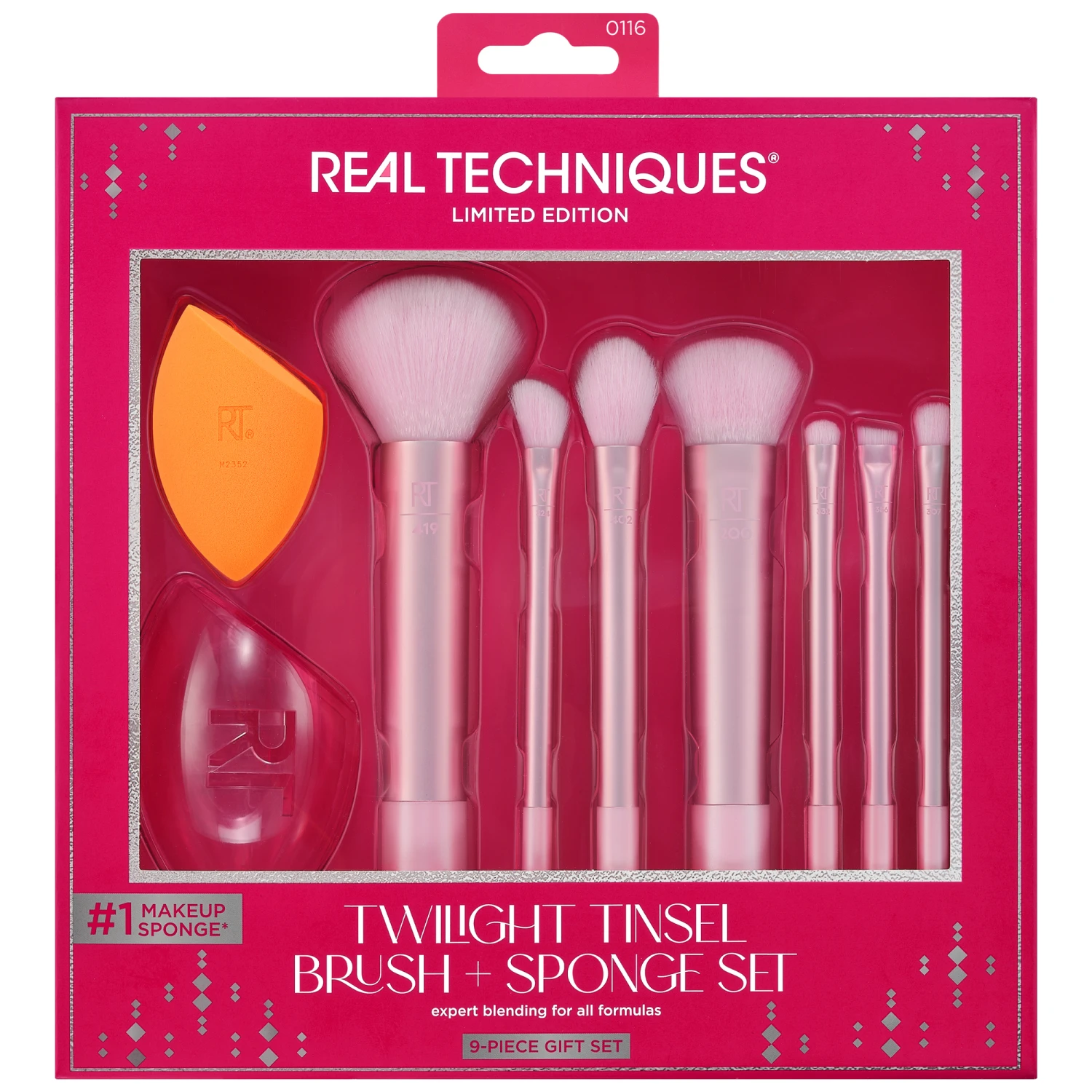 Real Techniques Twilight Tinsel Brush + Sponge Set 1 Real Techniques Twilight Tinsel Brush + Sponge Set