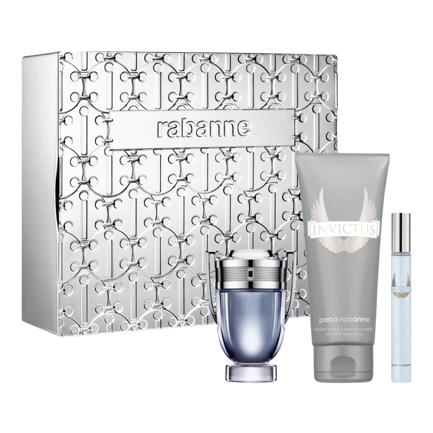 Paco Rabanne Invictus Eau De Toilette 50ml, Shower Gel 100ml & Travel Spray 10ml Gift Set 1 Paco Rabanne Invictus Eau De Toilette 50ml, Shower Gel 100ml & Travel Spray 10ml Gift Set