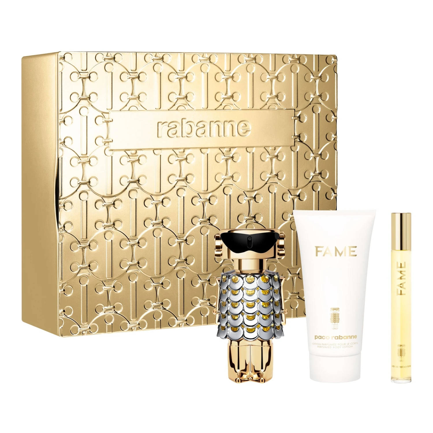 Paco Rabanne Fame Eau De Parfum 50ml, Body Lotion 75ml & Travel Spray 10ml Gift Set 1 Paco Rabanne Fame Eau De Parfum 50ml, Body Lotion 75ml & Travel Spray 10ml Gift Set
