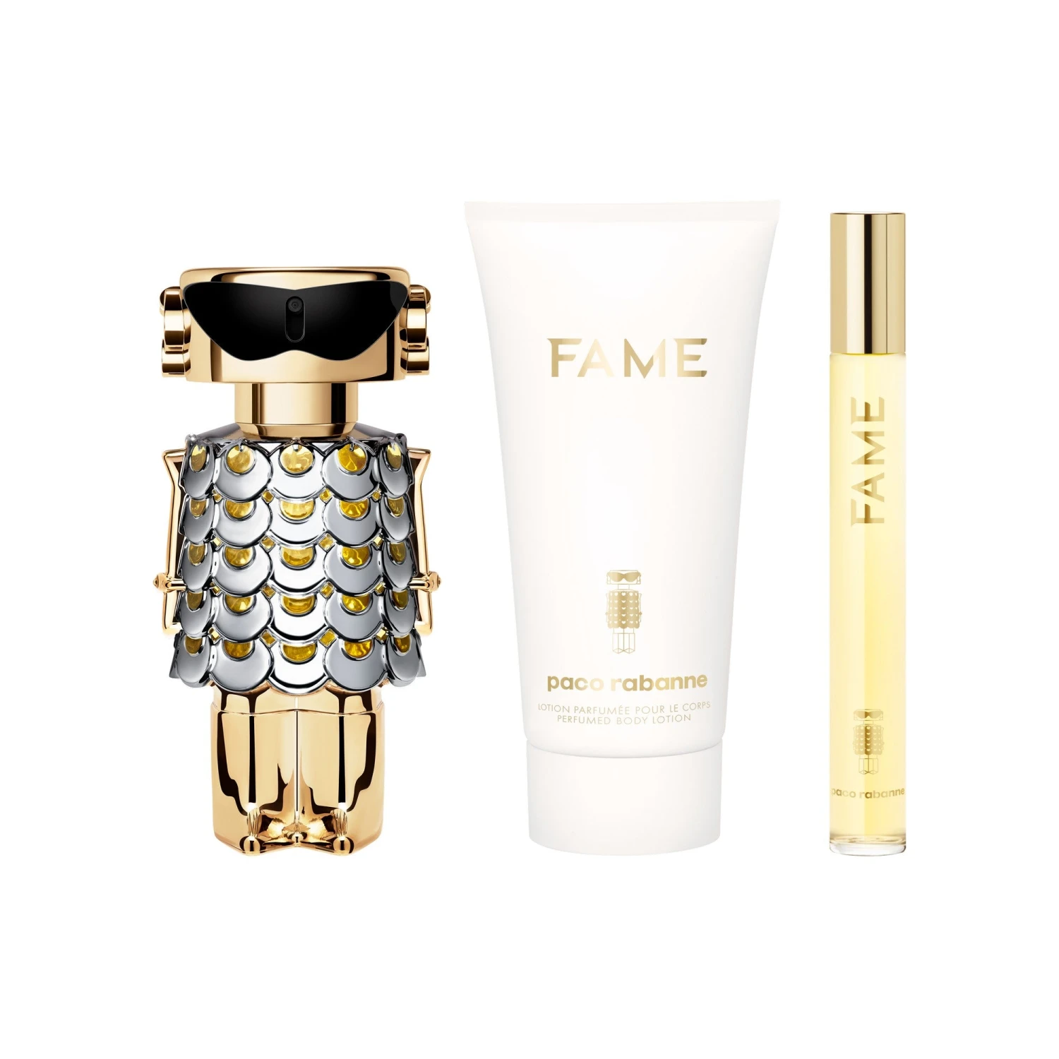 Paco Rabanne Fame Eau De Parfum 50ml, Body Lotion 75ml & Travel Spray 10ml Gift Set 2 Paco Rabanne Fame Eau De Parfum 50ml, Body Lotion 75ml & Travel Spray 10ml Gift Set - Image 2