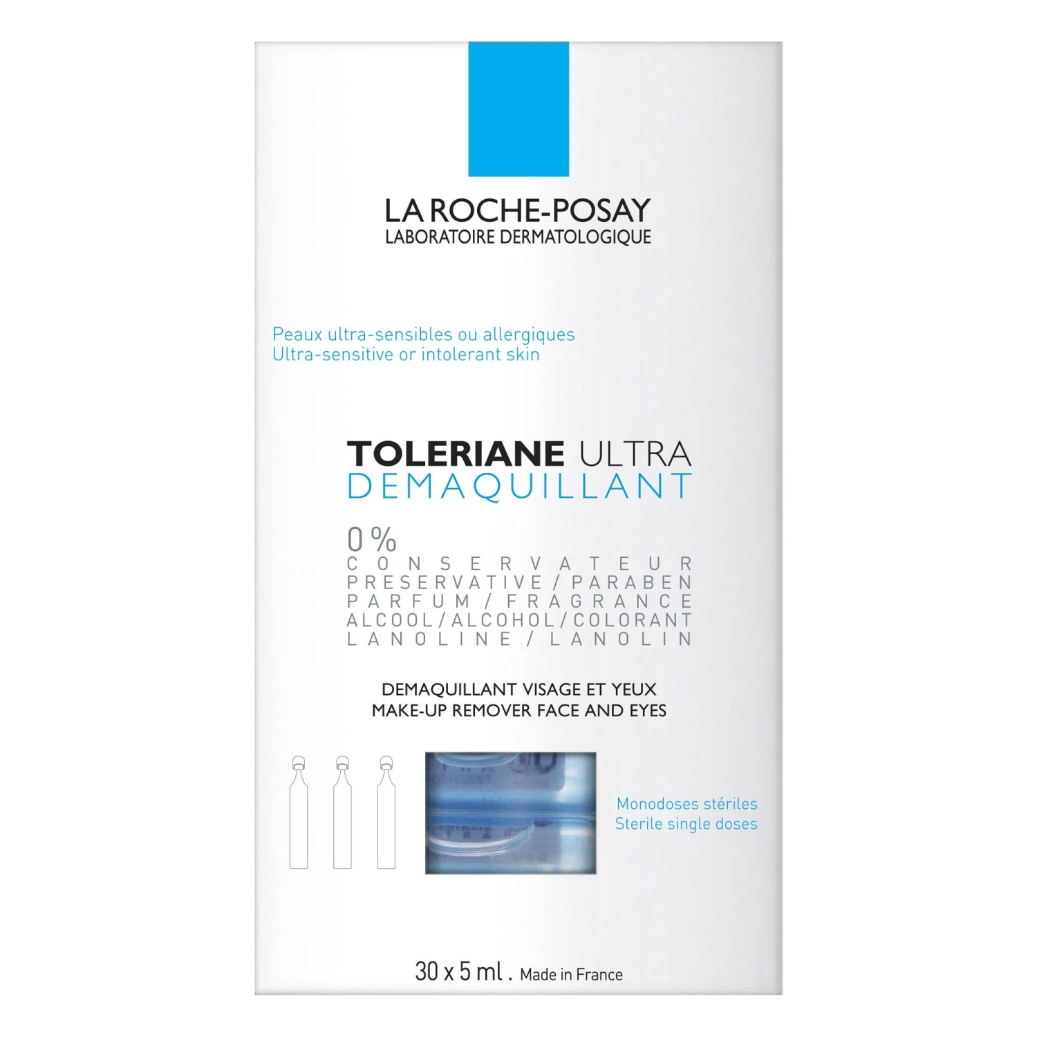 LA ROCHE-POSAY La Roche Posay Toleriane Monodose Eye Make-Up Remover 30 X 5ml 1 LA ROCHE-POSAY La Roche Posay Toleriane Monodose Eye Make-Up Remover 30 X 5ml