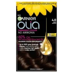 Garnier Olia Glow Permanent Hair Dye 33 Garnier Olia Glow Permanent Hair Dye -Care Products 3600541238626 GarnierOlia4.0DarkBrownNoAmmoniaPermanentHairDye