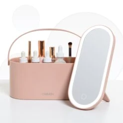 Carmen Cosmetic Storage With Led Mirror Pink -Care Products C81167PNK