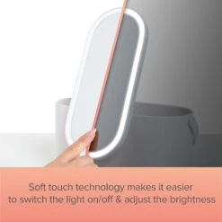 Carmen Cosmetic Storage With Led Mirror White 15 Carmen Cosmetic Storage With Led Mirror White -Care Products C81167WHT 05