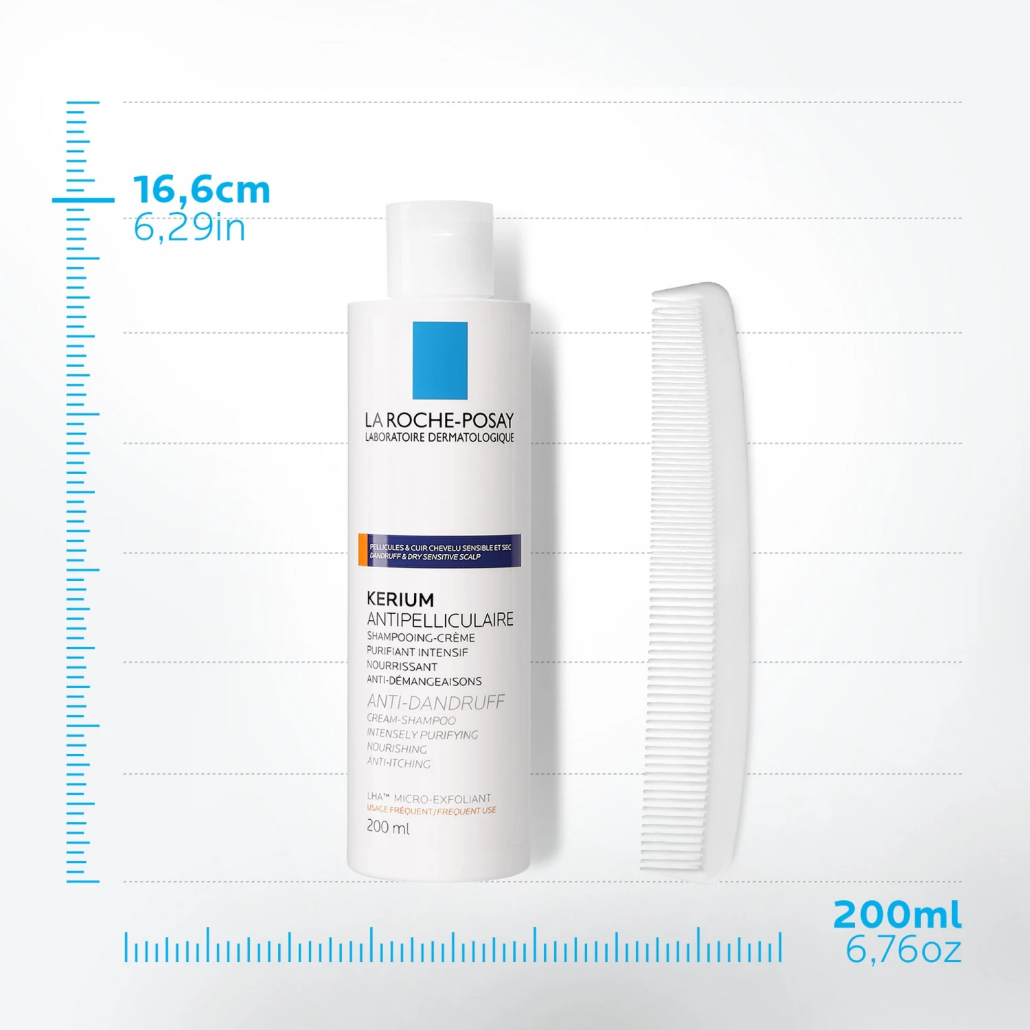 LA ROCHE-POSAY La Roche Posay Kerium Anti-Dandruff Cream Shampoo 200ml 2 LA ROCHE-POSAY La Roche Posay Kerium Anti-Dandruff Cream Shampoo 200ml - Image 2