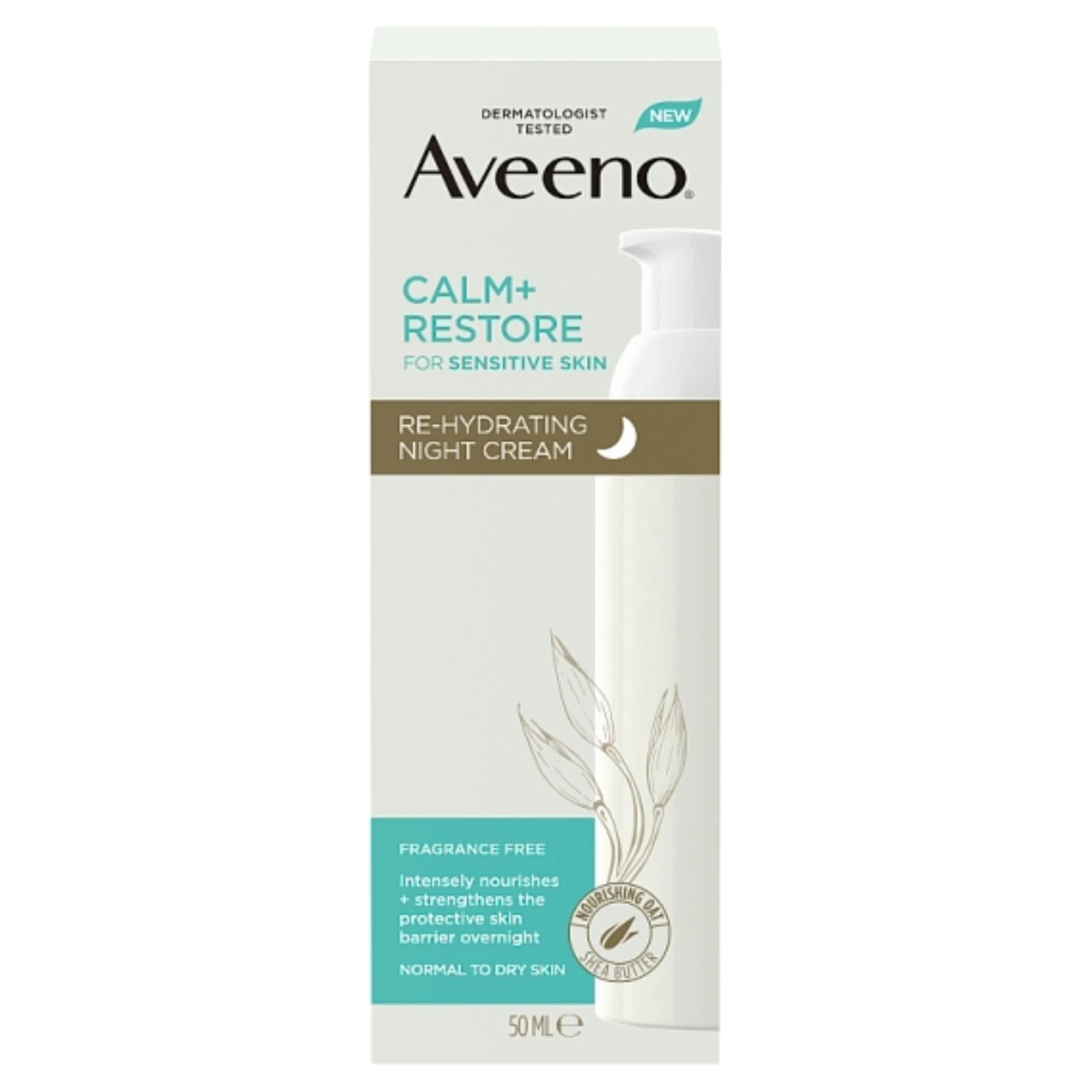Aveeno Calm+ Restore Re-Hydrating Night Cream 50ml 2 Aveeno Calm+ Restore Re-Hydrating Night Cream 50ml - Image 2