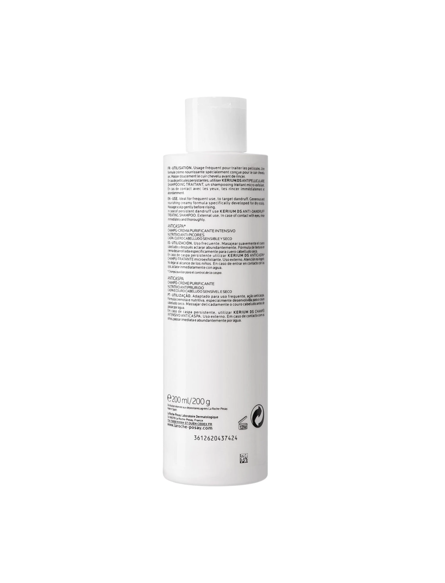 LA ROCHE-POSAY La Roche Posay Kerium Anti-Dandruff Cream Shampoo 200ml 4 LA ROCHE-POSAY La Roche Posay Kerium Anti-Dandruff Cream Shampoo 200ml - Image 4