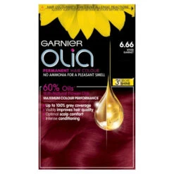 Garnier Olia Glow Permanent Hair Dye 27 Garnier Olia Glow Permanent Hair Dye -Care Products garnier olia 6 66 vivid garnet red no ammonia permanent hair dye 1
